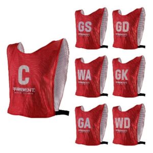 Trident Reversible Netball Bibs Set – Red/White (Senior)